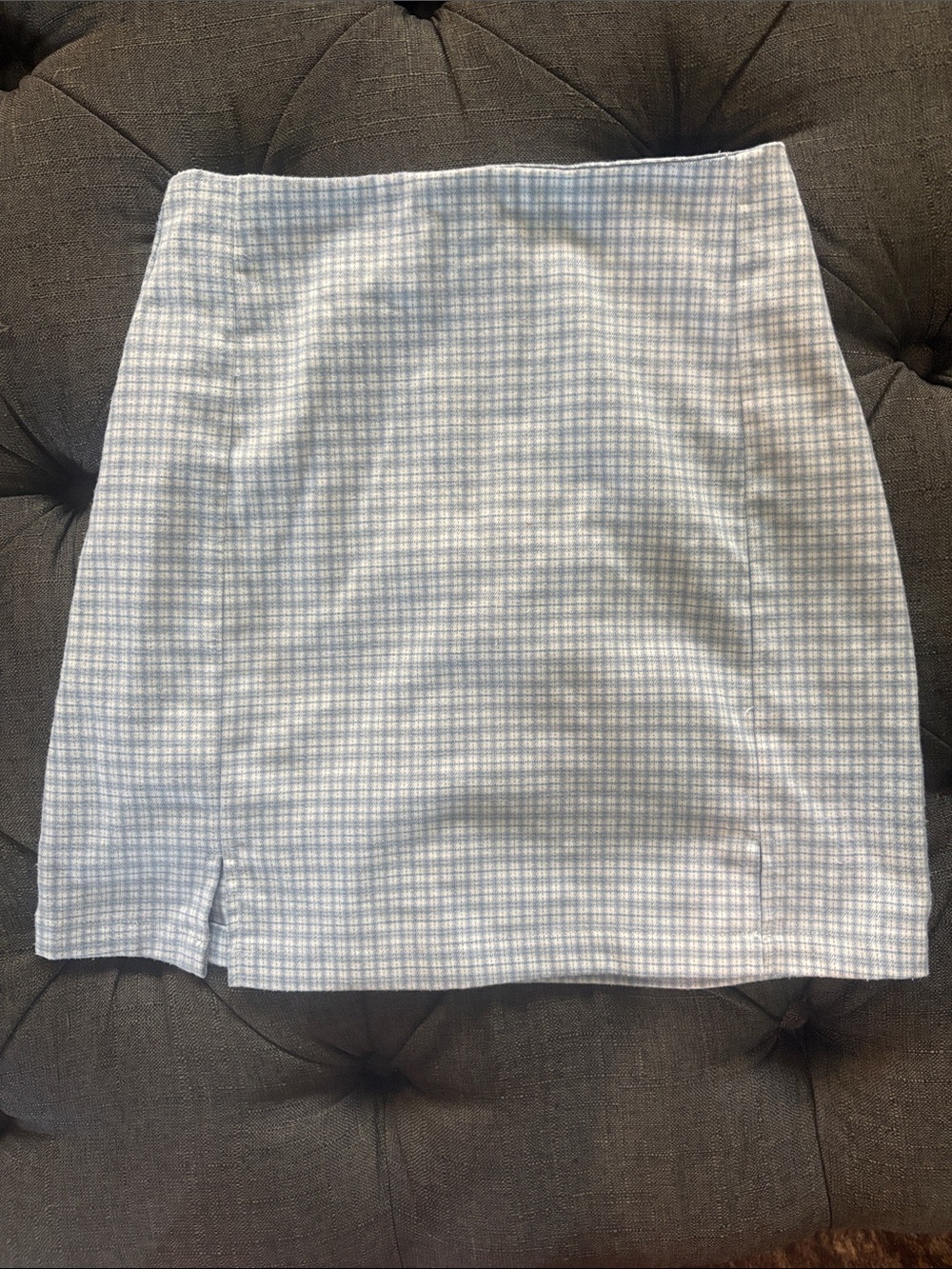 Brandy Melville Light Blue Gingham Mini Skirt